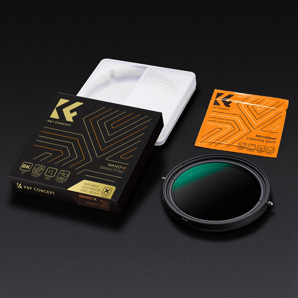 K&F CONCEPT ND2-ND32 ND Filter & CPL Filter 2-in-1 Variable Adjustable  Neutral Density Fader 5-Stop 67mm 72mm for Camera Lens