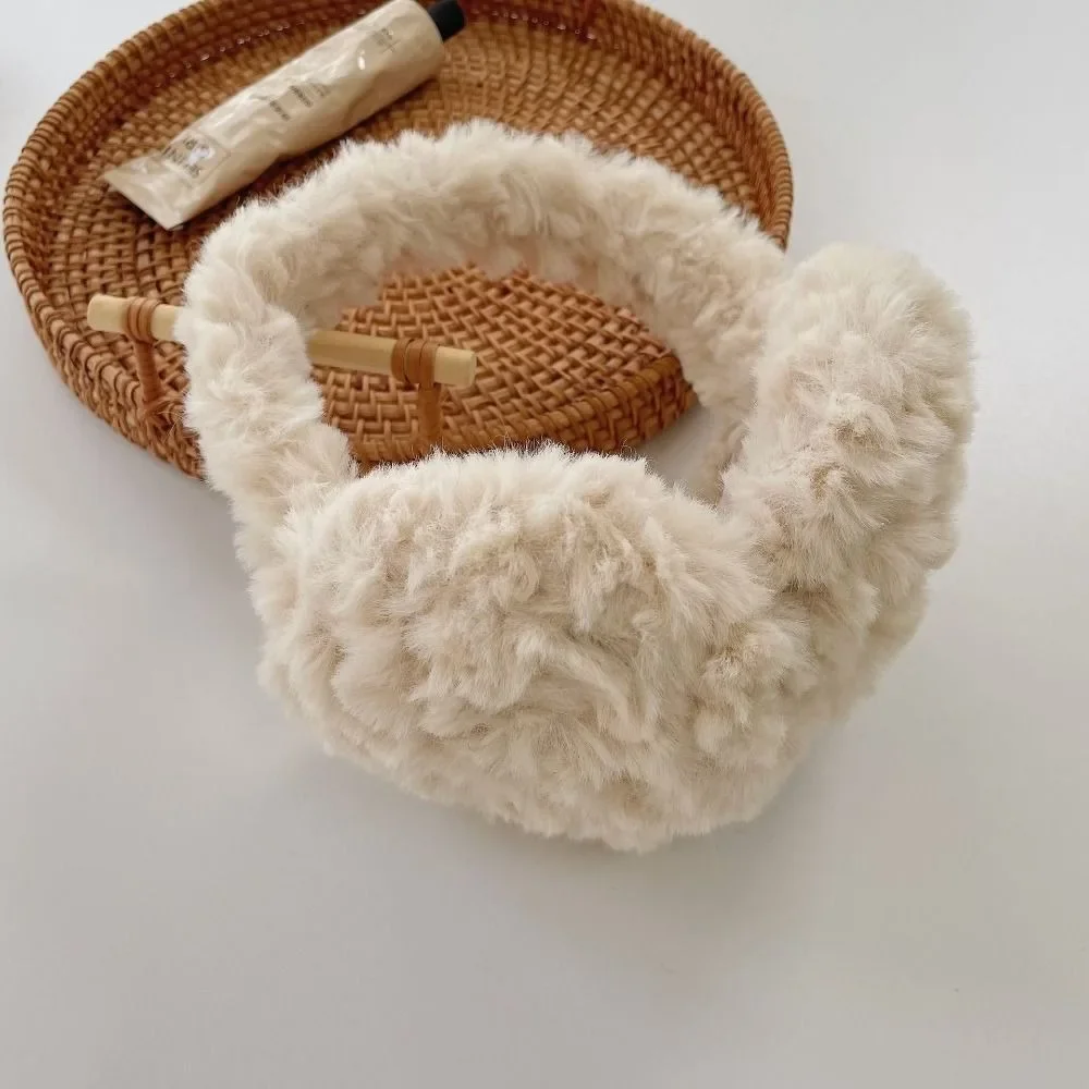 Fashion Warm Plush Ear Warmer Solid Color Foldable Folding Earflap Ear Protection Thickened Winter Earmuffs Outdoor