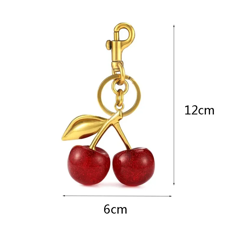 Handbag Pendant Keychain Handbag Pendant Keychain Women's Exquisite Internet-famous Crystal Cherry Car Accessories High-Grade Pendant