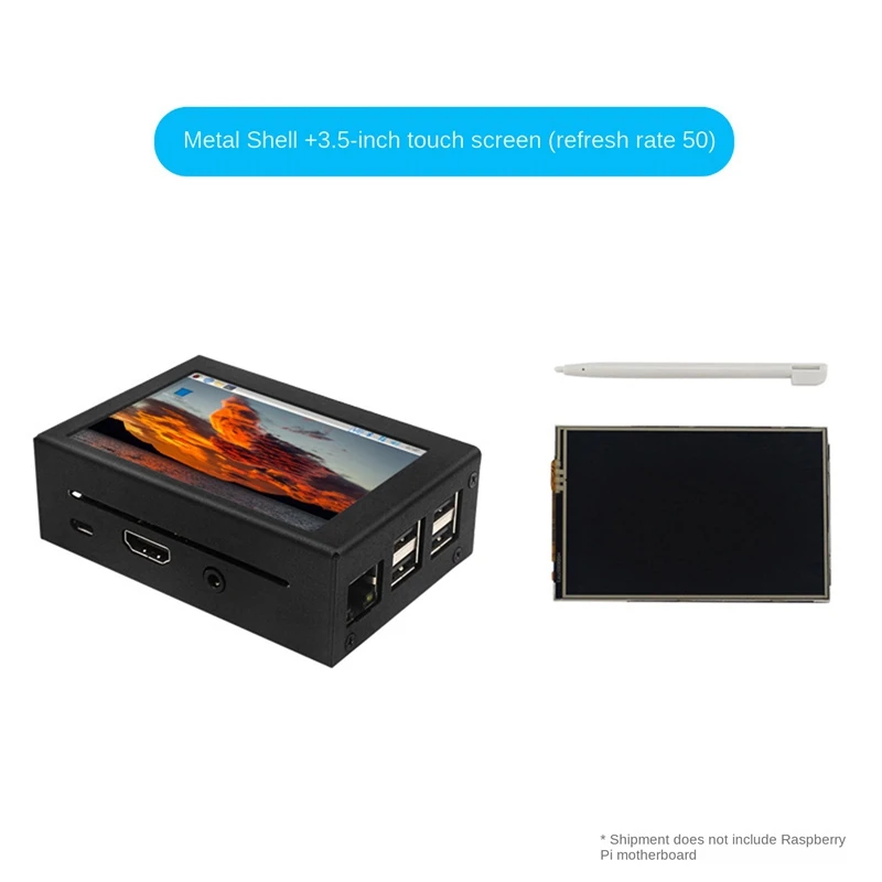 

3.5 Inch MHS 50Hz Touch Screen Touch Screen+Stylus+Metal Shell Kit SPI Resistance Screen For Raspberry Pi 3B+/3B