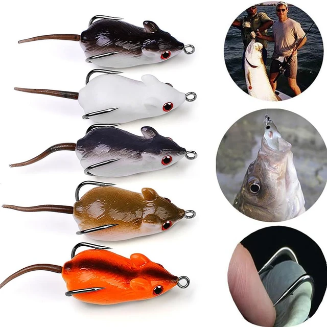 5cm 9g 3d Simulation Mouse Fishing Lure Kit Artificial Double Hook Lures  Baits Fishing Accessories Silicone Bait Soft Lure - AliExpress