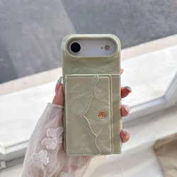 Luxurious Velvet Wallet Phone Case with Card Slot and Mirror Feature - iPhone 12 Pro Max (Green)