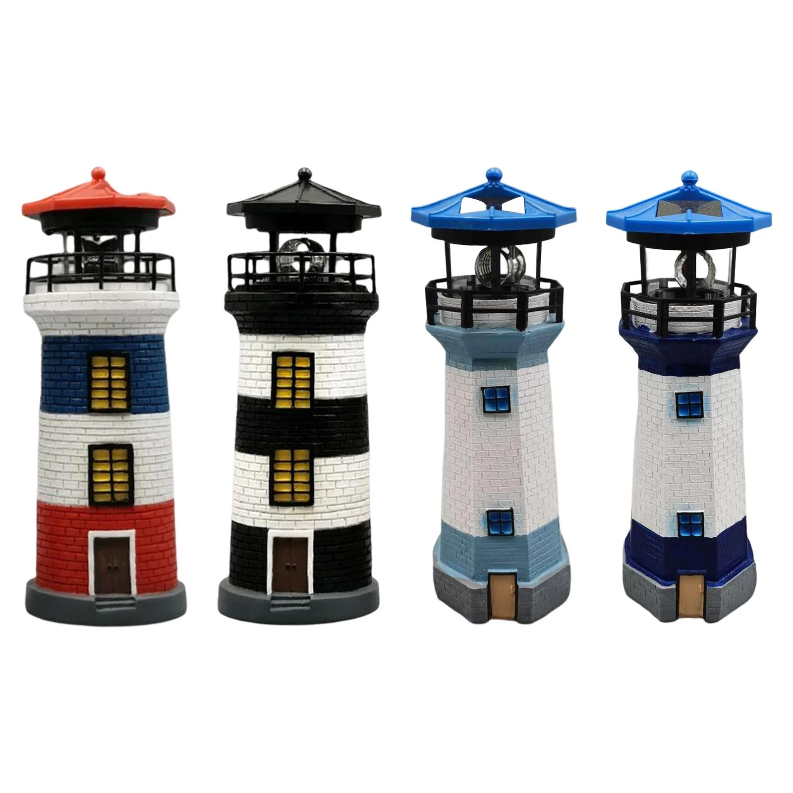 HSHD Lighthouse with Rotating Beacon LED Lights - Solar Lighthouse