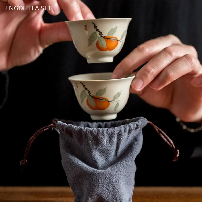 Custom Travel Tea Set Home Office Ceramic Gaiwan Teacup Suit Portable Teaware with Tote Bag Chinese Tea Pot and Cup Set