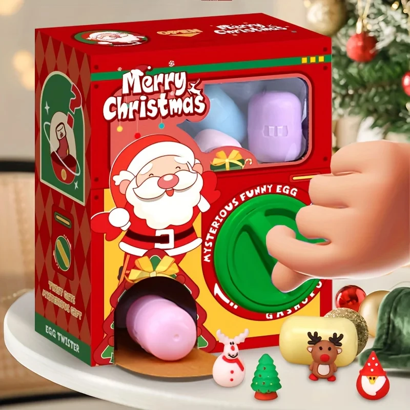 Claw Machine for Kids, Child Fun Egg Twisting Machine Toys Capsule Surprise Gift, Christmas Toy for Kids, Christmas Doll Machine 2