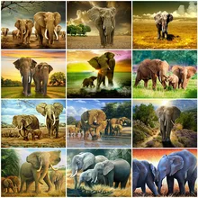 

EverShine Diamond Mosaic Elephant Picture Rhinestone Diamond Painting Animals Full Square Round DIY Embroidery Art Handmade Gift