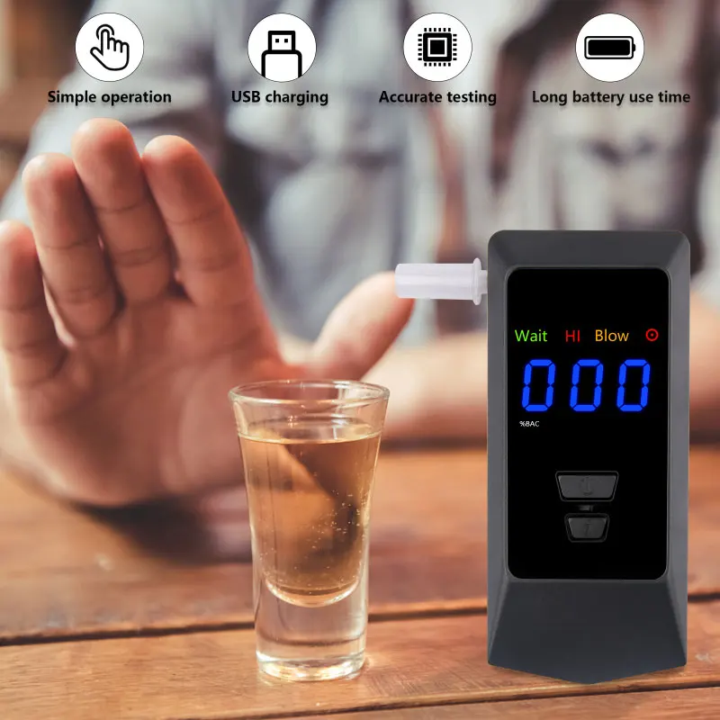 Alcohol Tester Rechargeable Digital Breath Tester Breathalyzer Gas Alcohol Detector Personal & Professional Use alcohol tester breath alcohol tester