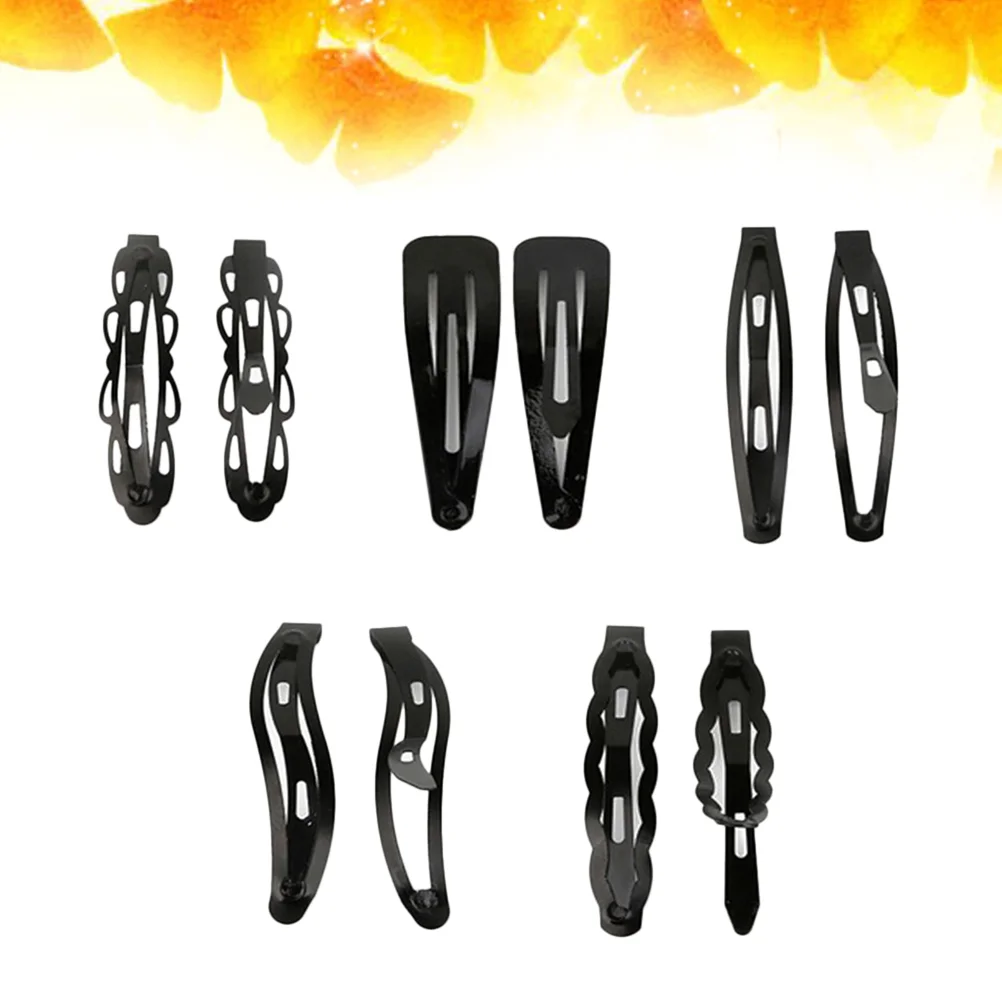 

60pcs Simple Metal Hair Barrettess S Shape Round Pea Shape Hair Barrettes for Girls