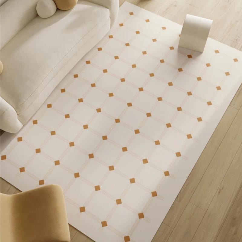 PVC Leather Scrubable Carpets Light Luxury Living Room Rugs Simple