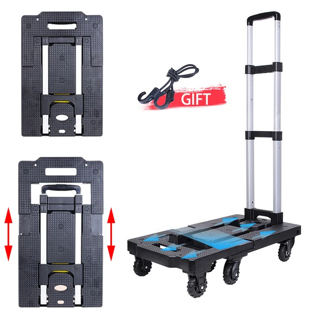 75 Kg Kiterjesztett Verzió Visszahúzható Kézbesítési Kocsi Kézi Teherautó Bungee Cord Hordozható Hajtható 트롤리 Poggyászvásárlás