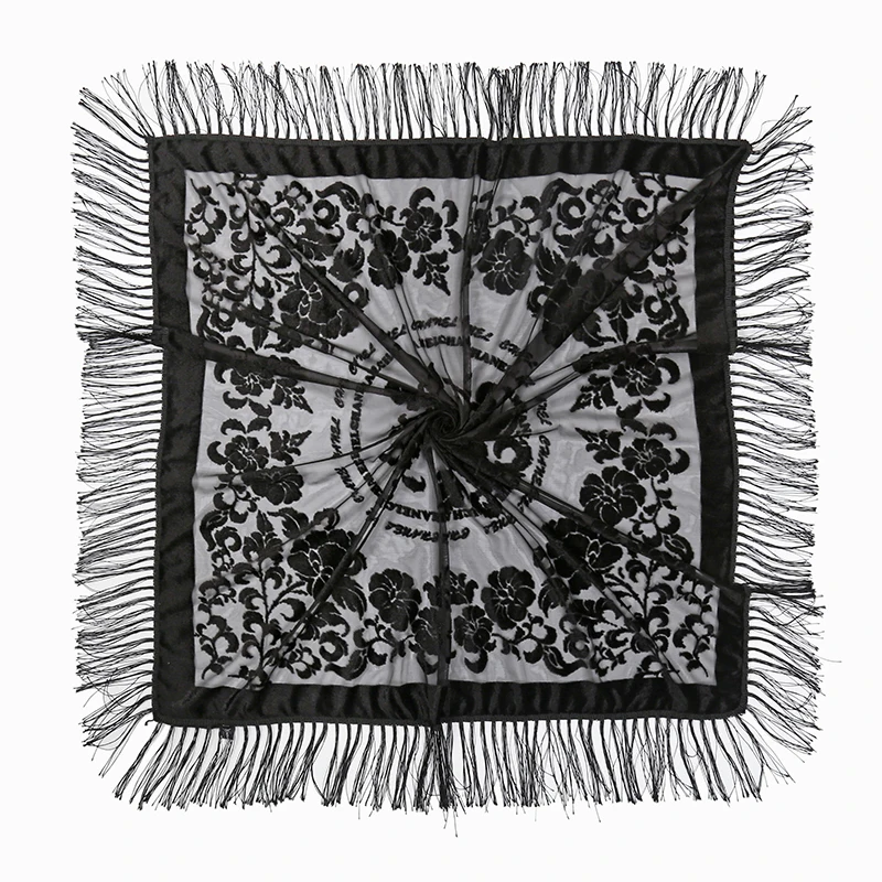 2024 NEW Fashion Women Cut Flowers Hollow Lace Gradient Flower Silk Scarf Spring Shawls and Wraps Square Femme Beach Sjaals 6