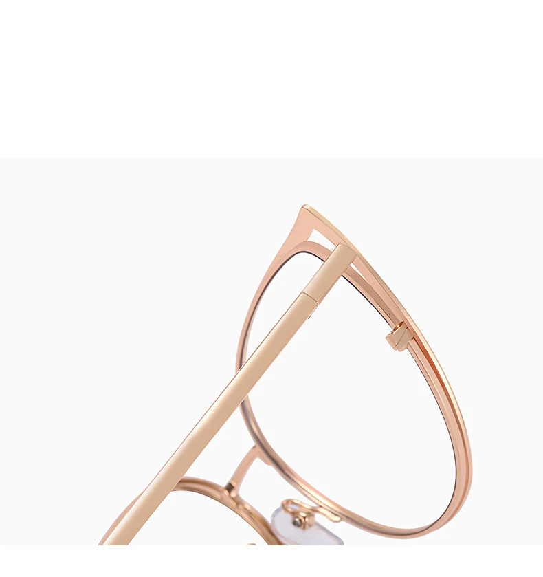 56987 Mode Metall Cat Eye Brillengestell Frauen Trend Aushöhlen Anti Blaues Licht Computer Brille Federscharnier Klare Brillen – Detail 15