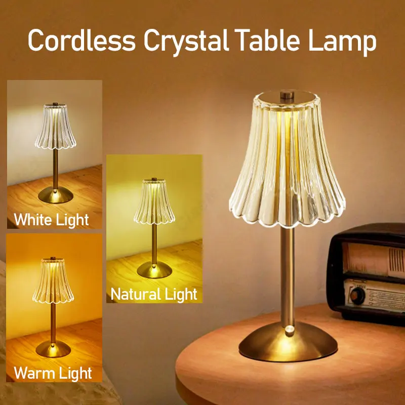 Bar Touch Table Lamp Rechargeable Wireless Desk Lamp Portable Bedroom Night Light LED Decor Lights for Coffee Hotel Restaurant 4