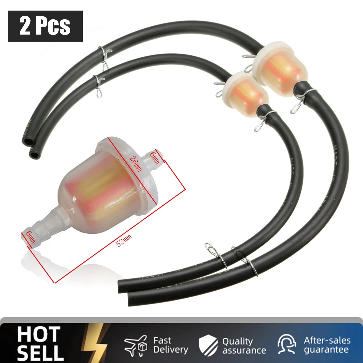 124PcsGasHoseLineFuelFilterFuelPetrolInlineFilterFor47cc