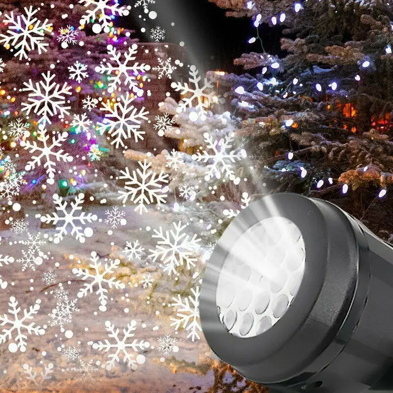 

Christmas Snowflake Projector Light Large Decoration Christmas Party Laser Led Stage Light Rotating Xmas Lighting Garden Decor