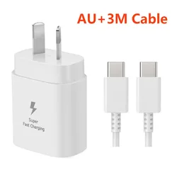 25W Super Fast Charge Wall Adapter with Type C Cable - Samsung - Compatible - AU and 3M cable