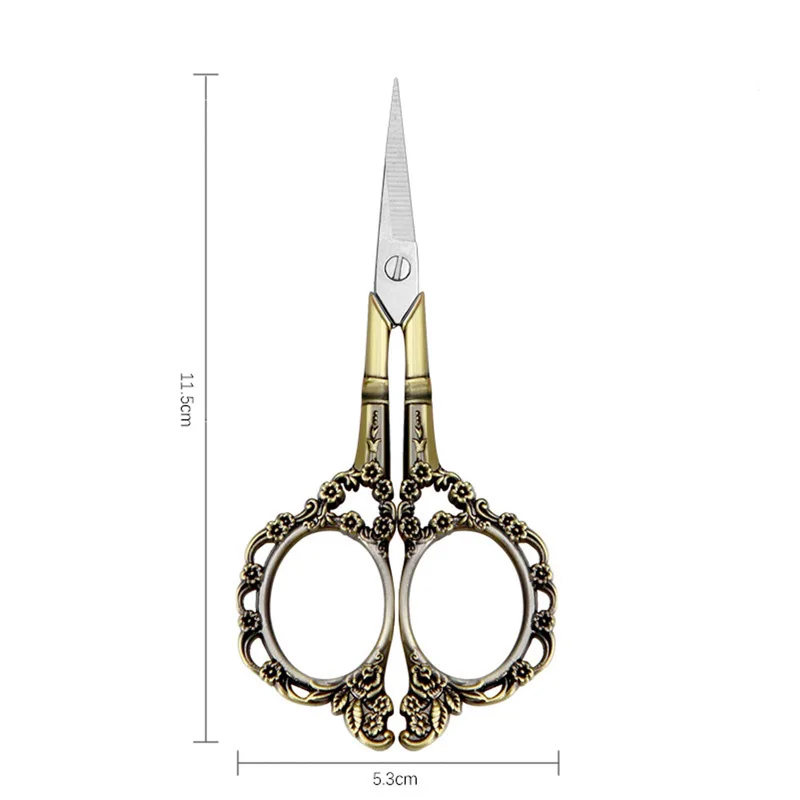 1 st professionell nagelbandsklippare sax 7,8*15 cm rostfritt stål vintage mönster manikyrsax verktyg för borttagning av död hud_voghion.com