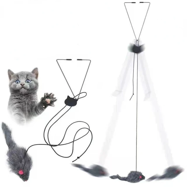 Interactive Cat Toy Cats Mouse Toys Hanging Door Retractable plaything Funny Self-hey kitten Scratch Rope Mouse Toy Pet Products 3