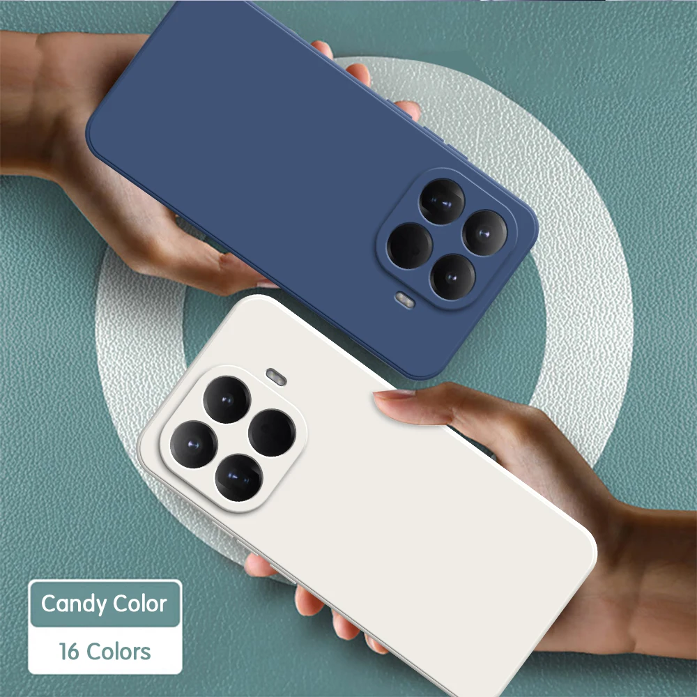 Square Liquid Soft Silicone Phone Case with Shockproof Camera Protection and Classic Back Design