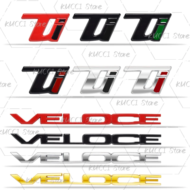 3D Car Sticker VELOCE TI Logo Metal Emblem Badge Decal