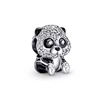 Steampunk Bear Pendant Sparkling Cute Panda Charm Bead Fit Original 925 Sterling Silver Bracelet DIY Jewelry Fashion Gift 3