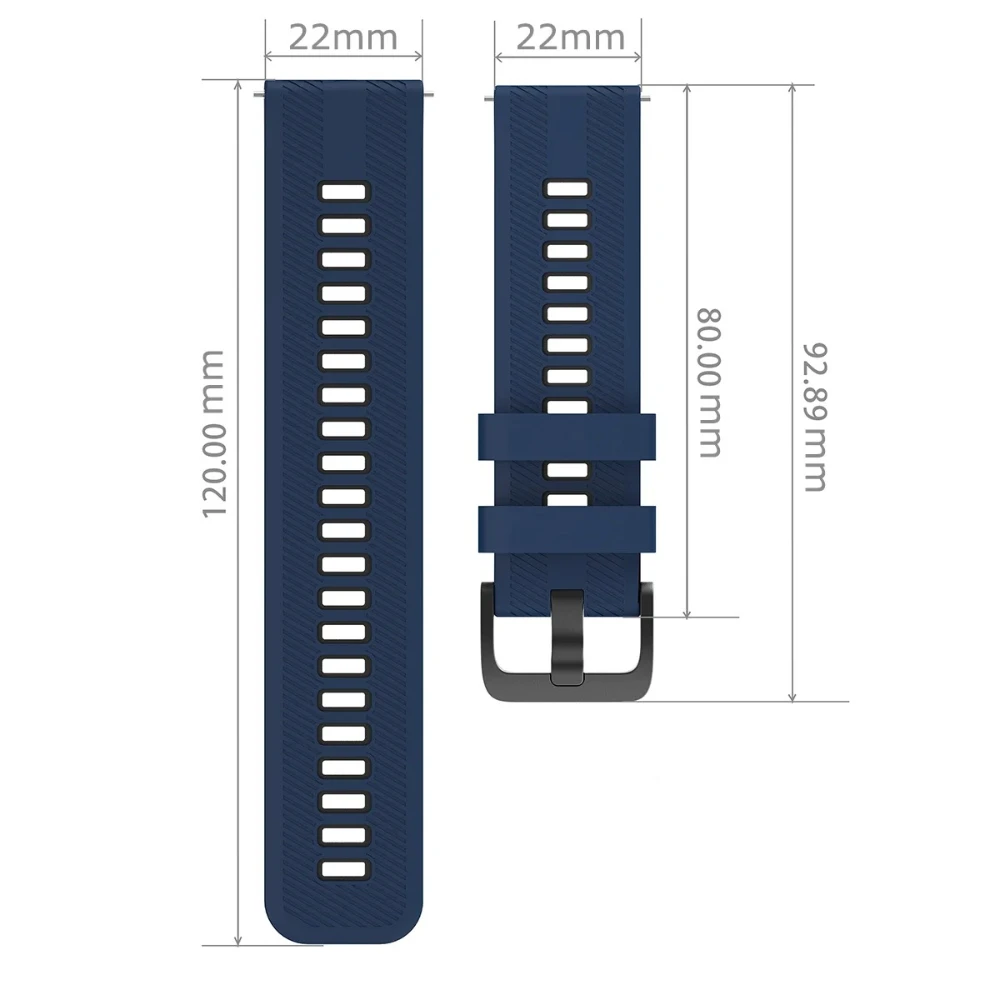 22mm Silicone Sports Watch Strap Replacement Bracelet - Universal Fit