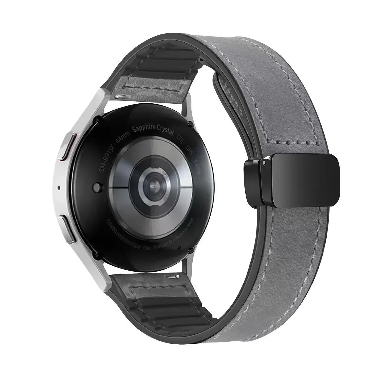 Premium Leather and Silicone Magnetic Watch Strap - 20mm/22mm