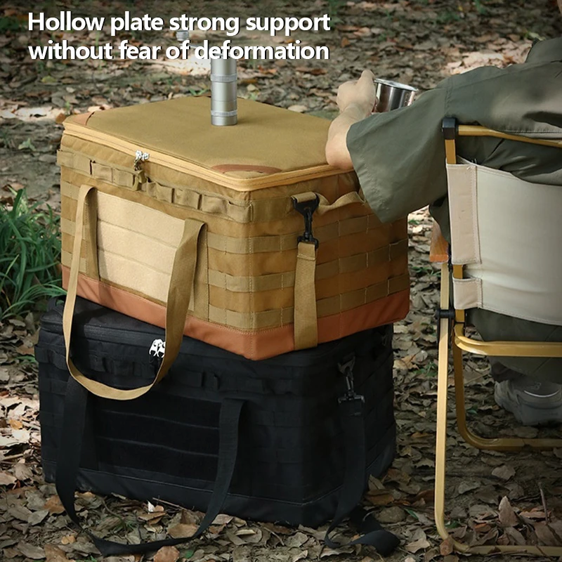 BAIZHONGJIE Borsa Portaoggetti Da Campeggio,Organizzatore Impermeabile Di Pentole Da Campeggio 600d Con Più Scomparti,Borsa Pieghevole Per Il Campeggio,I Viaggi E L'Escursionismo,Beige,30L