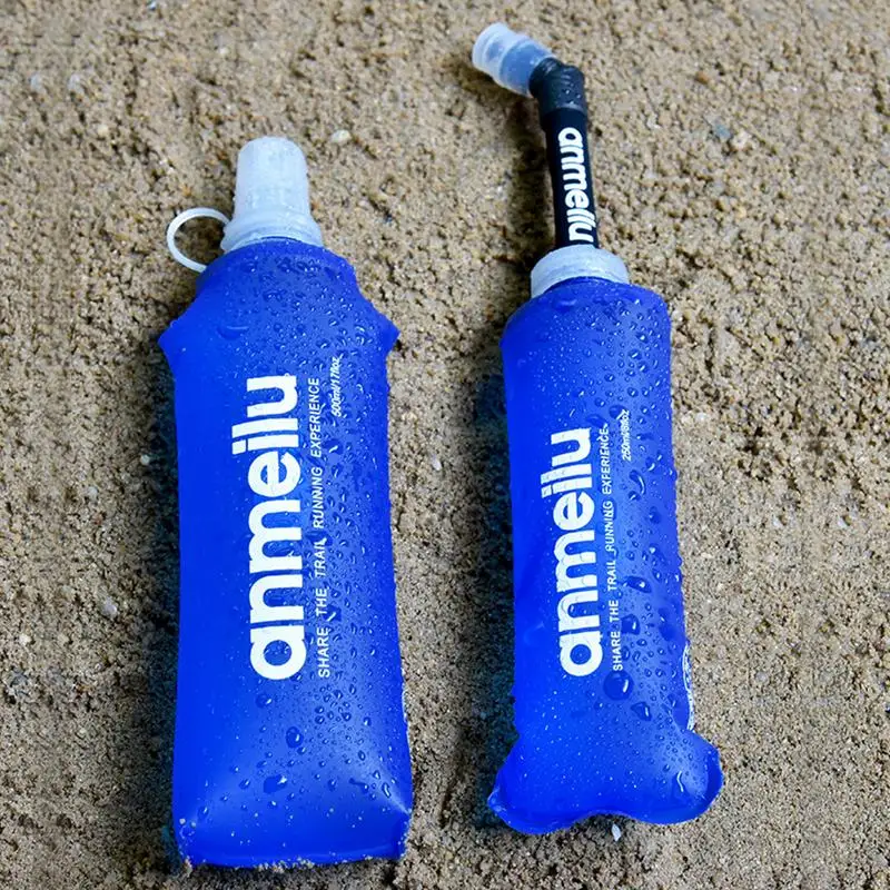 Ultralight Foldable Water Bag Water Bottle Pouch Outdoor Sport Supplies Hiking Running Soft Flask Bottle 250/500ml sports water bottle portable water bottle sports water bag
