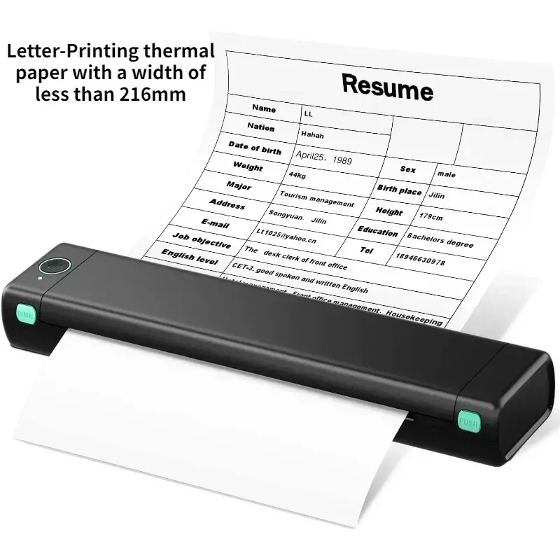 Imprimante thermique portable M08F A4, papier thermique A4, imprimante de  voyage mobile sans fil, imprimante pour ordinateur portable Android et iOS,  8.26 x 11.69 - AliExpress