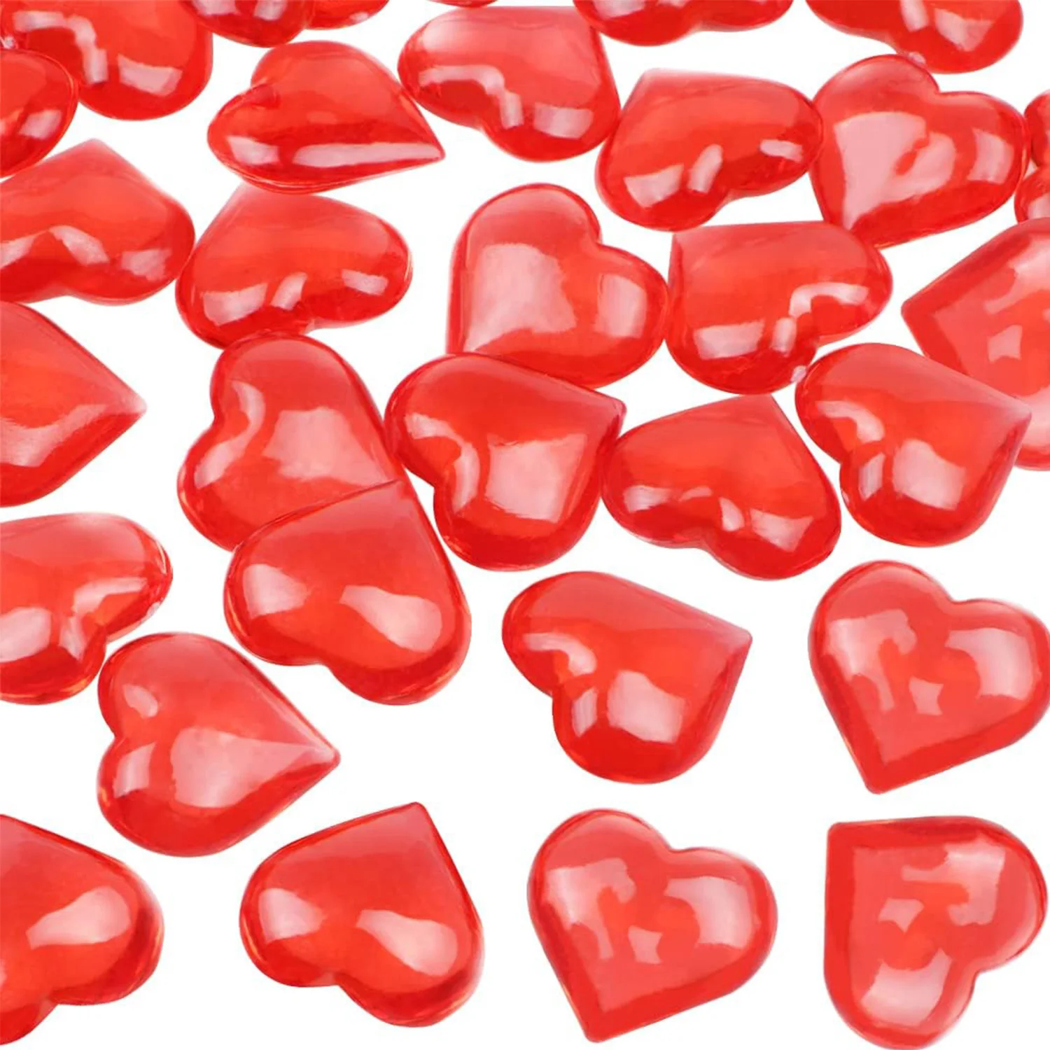 100 Stück rote Acryl-Herzen-Kugeln zum Valentinstag, Valentinstag-Kristalle, Liebesherzen für Tischdekoration, schöner Vasen-Glasfüller – Detail 21