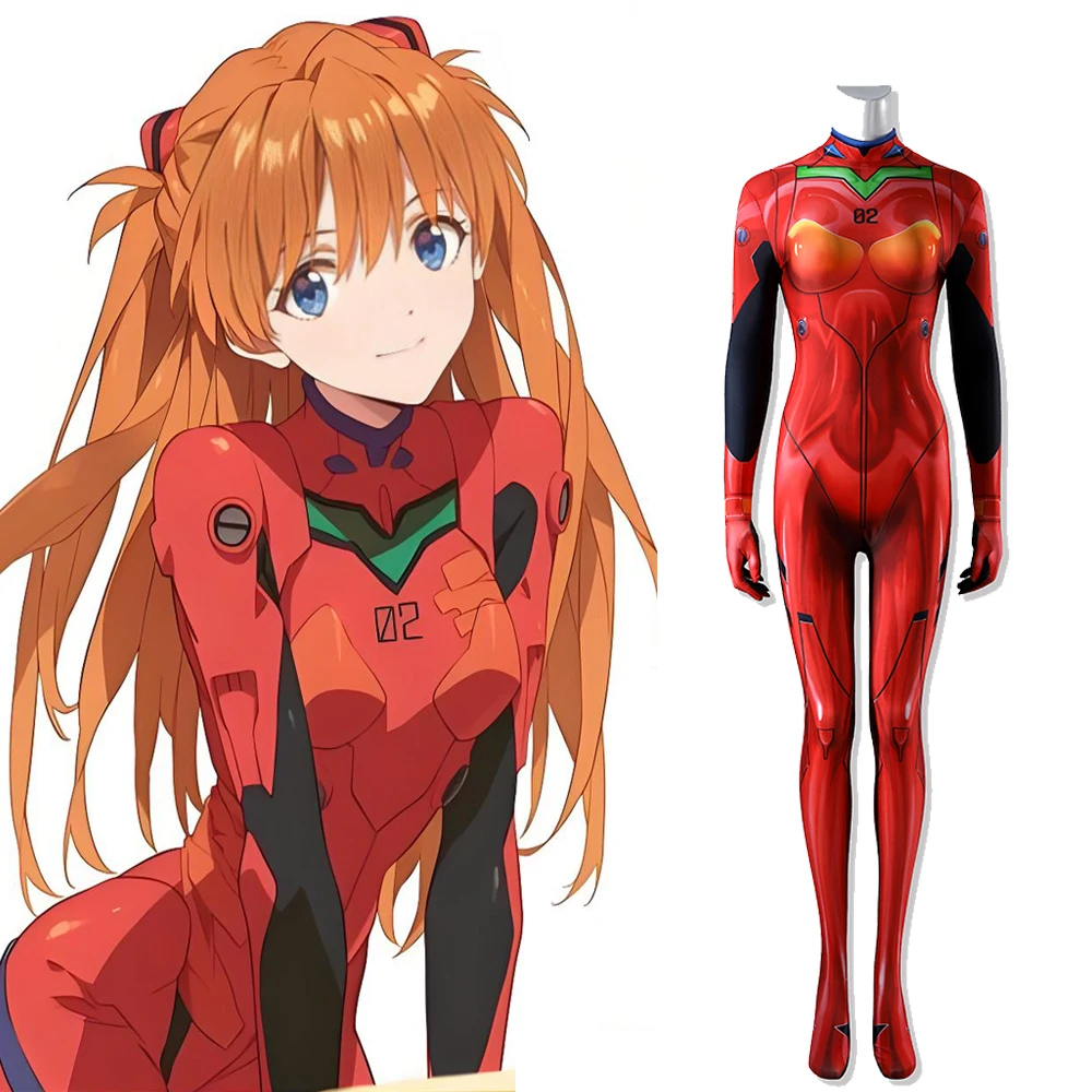 Neon Genesis Evangelion Asuka Langley Soryu Eva Pilot Suit Zentai Bodysuit