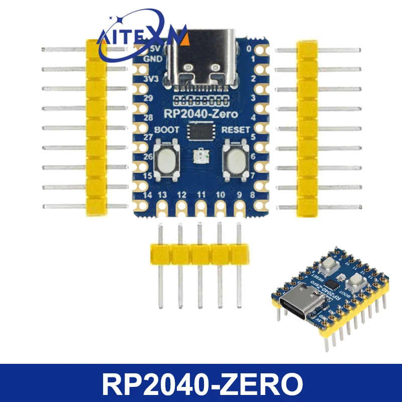 RP2040-Zero RP2040 라즈베리 파이 마이크로컨트롤러 PICO 개발 보드 모듈, 듀얼 코어 Cortex M0 + 프로세서, 2MB 플래시 
