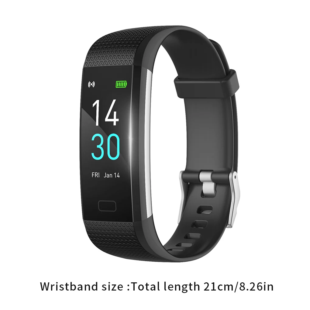 Runmifit Smart Wristband Heartrated Blood Pressure Bracelet Waterproof Body Temperature Wristband, Light Grey