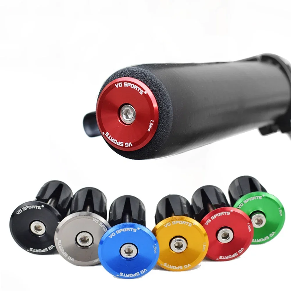Bicycle Grip Handlebar End Cover Aluminium Alloy Lock Mountain HandleBar Grips End Plugs For Bike Handlebar Parts 1 Pair 6color