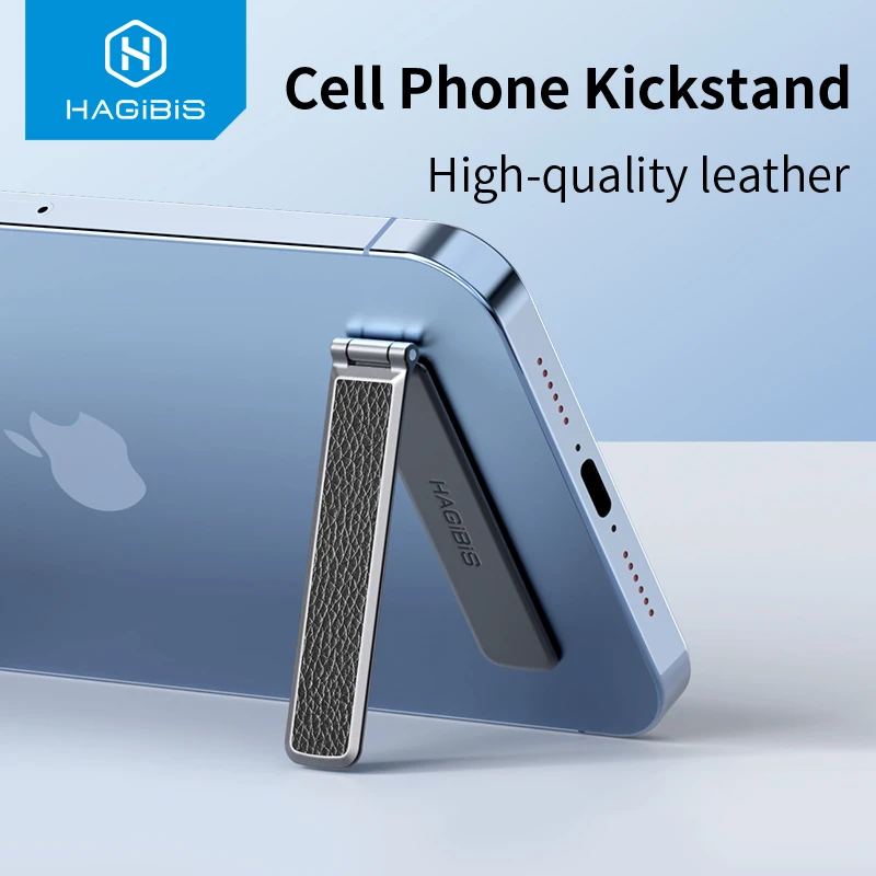 Hagibis Phone Kickstand leather Vertical and Horizontal Stand Adjustable Angle Aluminum Phone Boost  Holder for any Cell Phone iphone stand