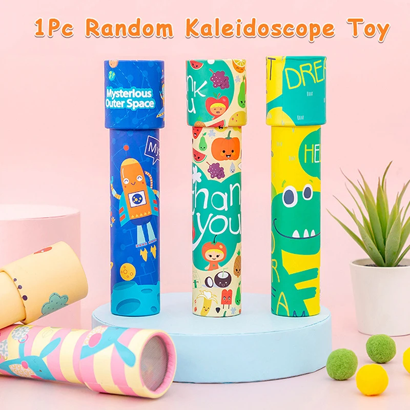 1Pc 18.5cm Random Classic Cartoon Rotating Kaleidoscope Toy Funny Games Scientific Educational Toy Parent-child Interaction