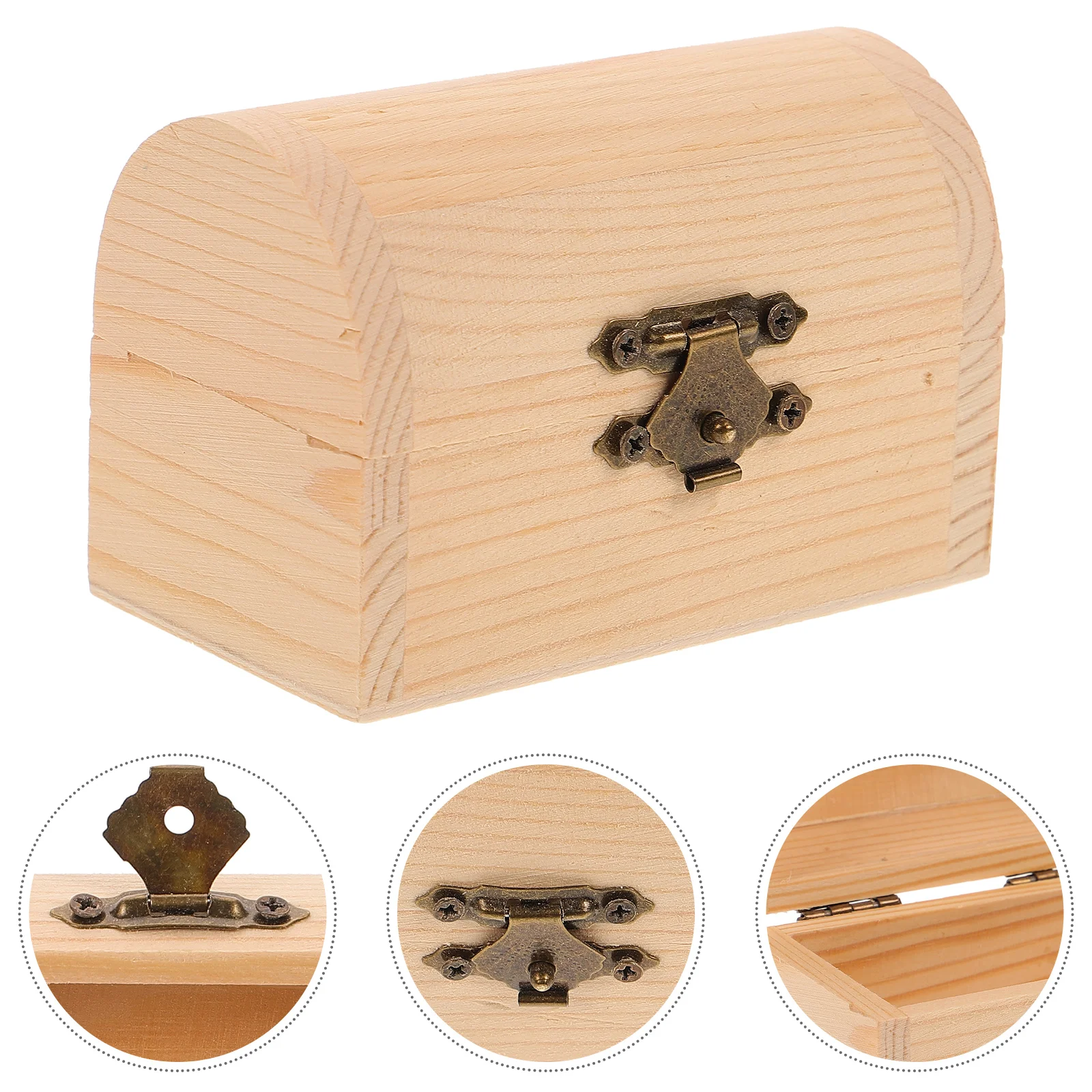 

Cabilock Unfinished Wood Treasure Box Wood Chest Box Locking Clasp Diy Craft Wood Treasure Chest Party Favors Diy Projects