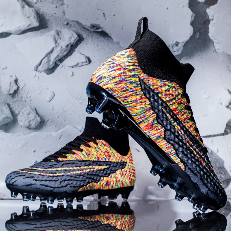 Brand Men Football Boots Professional FG/TF Soccer Shoes Young Kids High Ankle Cleats Grass Soccer Sneakers Futsal Training Shoe