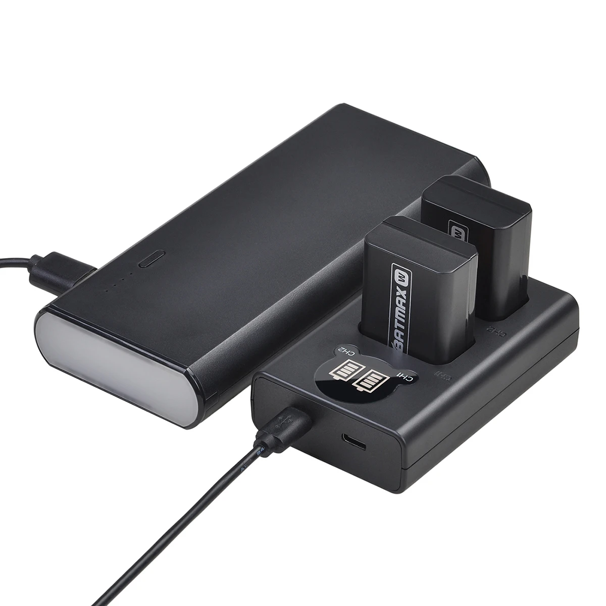 Batmax NP-FW50 NPFW50 USB Dual LED Display Camera Battery Charger for Sony A7 A7R A7sII A7II A6500 A6300 A7RII NEX Series led battery charger dual usb battery charger
