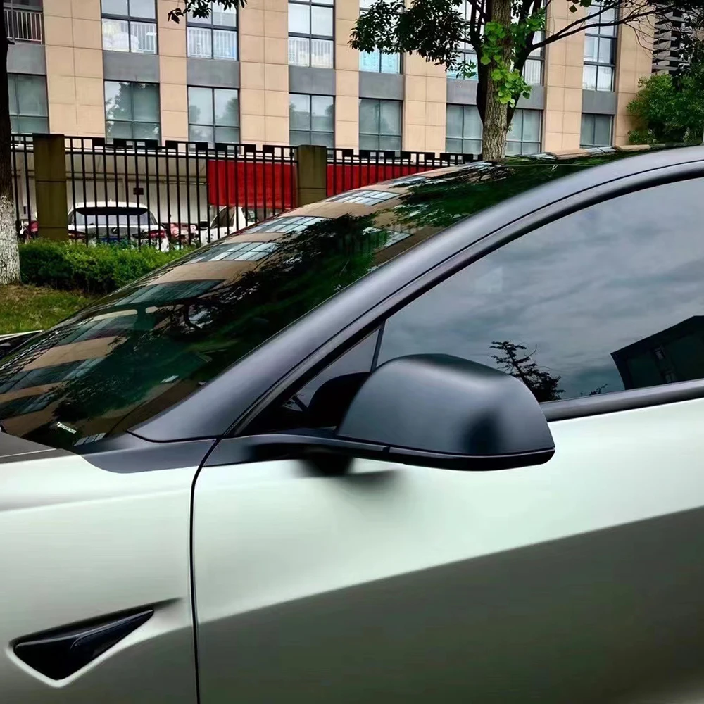 Parti dell'avvolgimento automatico dell'involucro automatico dell'involucro dell'auto ultral opaco personalizzato in fibra di carbonio verde grigio con rivestimento in PET - Colori dell'avvolgimento automatico personalizzati - immagine 5