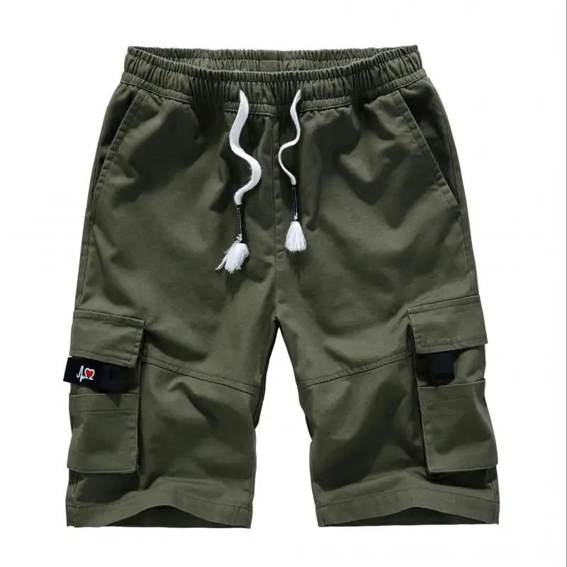 

M--8XL Mens Shorts Summer Male Short Pants Tether Solid Loose Outdoors Large Size Multibag Breathable Clothes H42