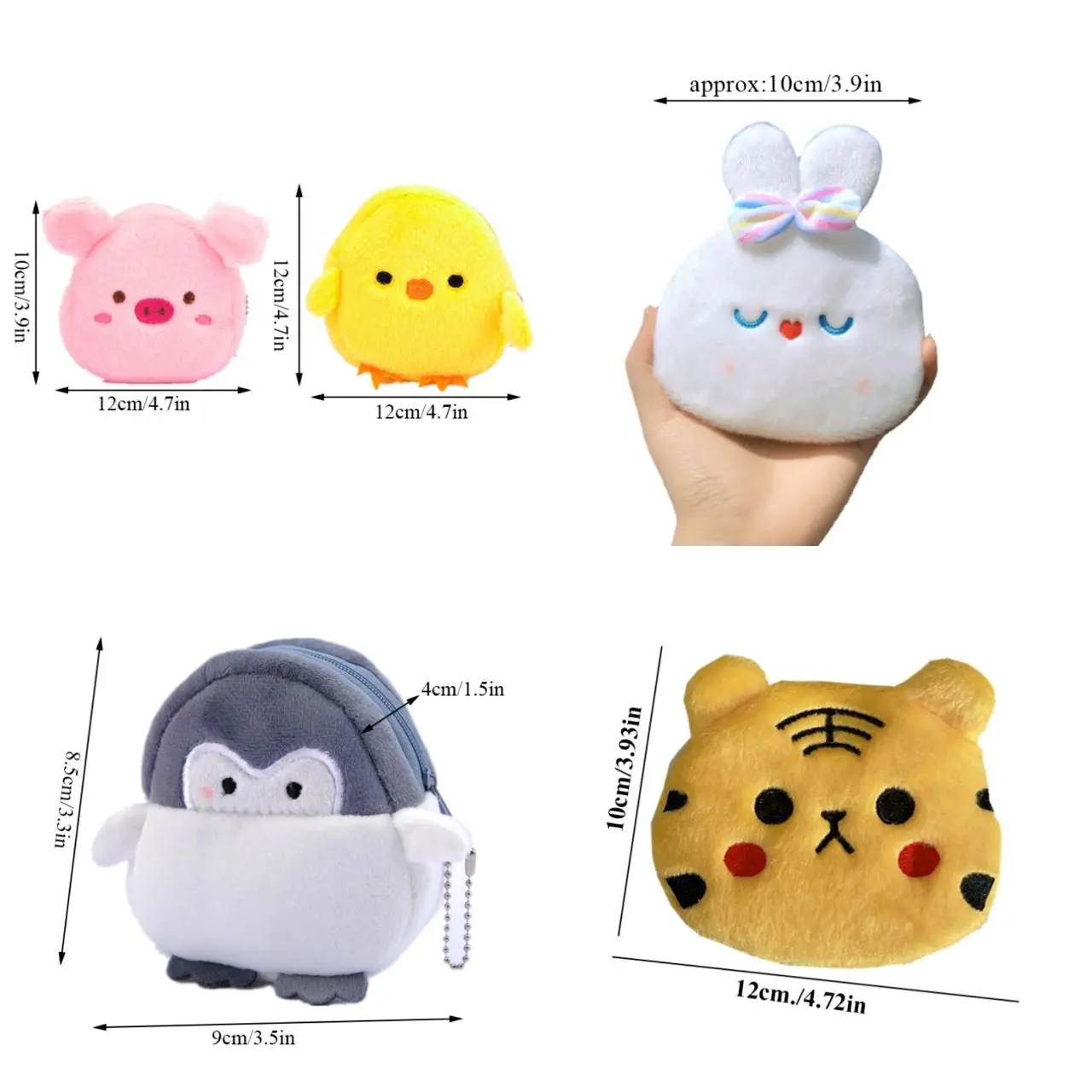 Children Plush Coin Purse Cartoon Cute Small Fresh Soft Plush Zipper Change Purse Mini Lovely Girl Money Card Holder card holder coin purse coin wallet