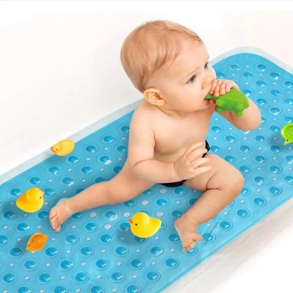 Aggiorna il tappetino da bagno per bambini, tappetino da bagno Extra lungo antiscivolo per bambini 40X16 pollici, tappetino da doccia per vasca da bagno lavabile in lavatrice ecologico