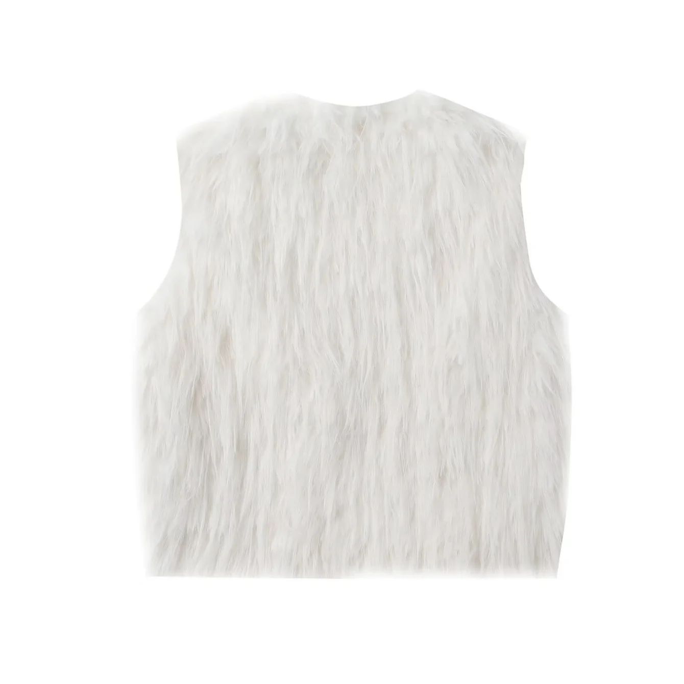 Women Autumn Winter Short French Style Tassel Short Vest FemaleElegant V-Neck Sleeveless Tops Lady Fashion Simple Vest Coat Stre