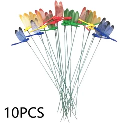Colorful 3D Dragonfly Garden Decor Set - Outdoor Flower Pot Decorations (10PCS)