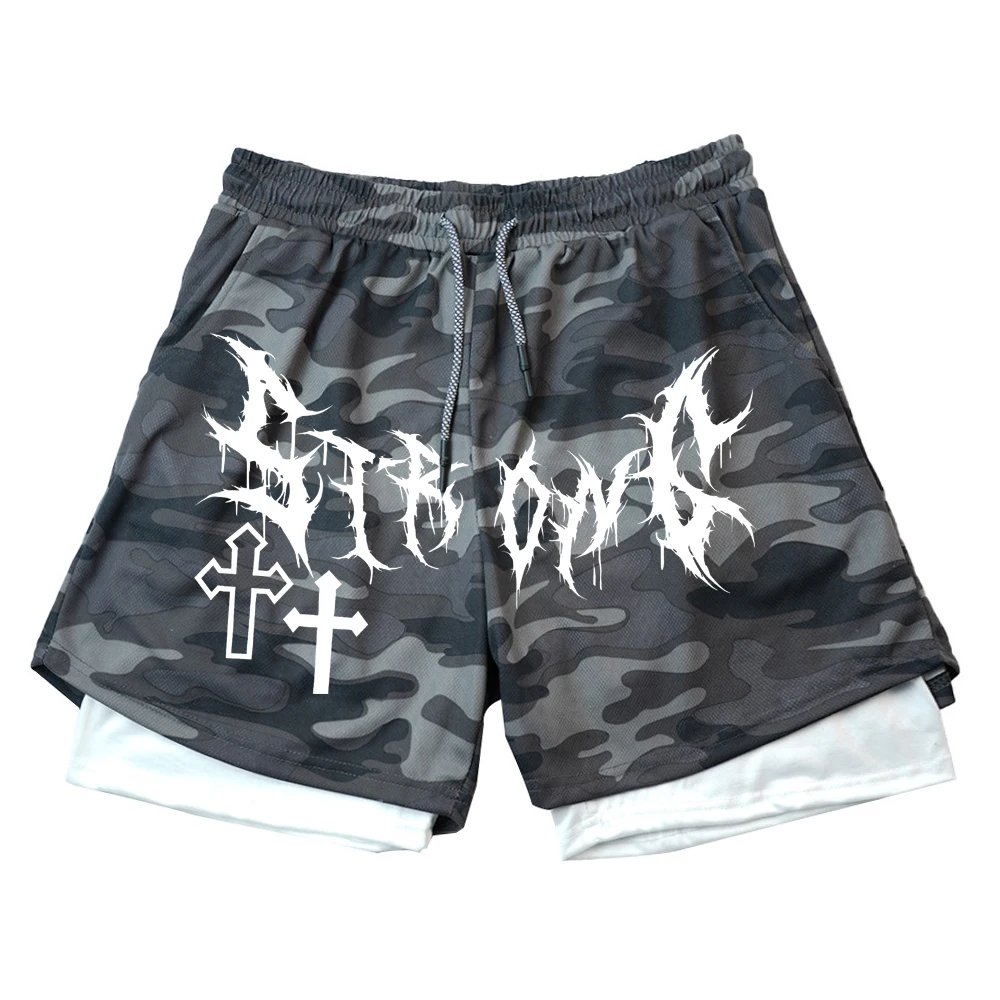Men's High Street Shorts 2-in-1 Compression Double Layer Shorts Daily Fashion Beach Breathable Fitness Outdoor Sport Short Pants 3