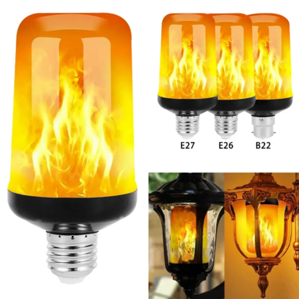 

LED Flame Effect Bulb 4 Modes Flame Bulb E26 E27 Lamp Holder Flame Bulb Indoor Outdoor Decoration Holiday Simulation Flame