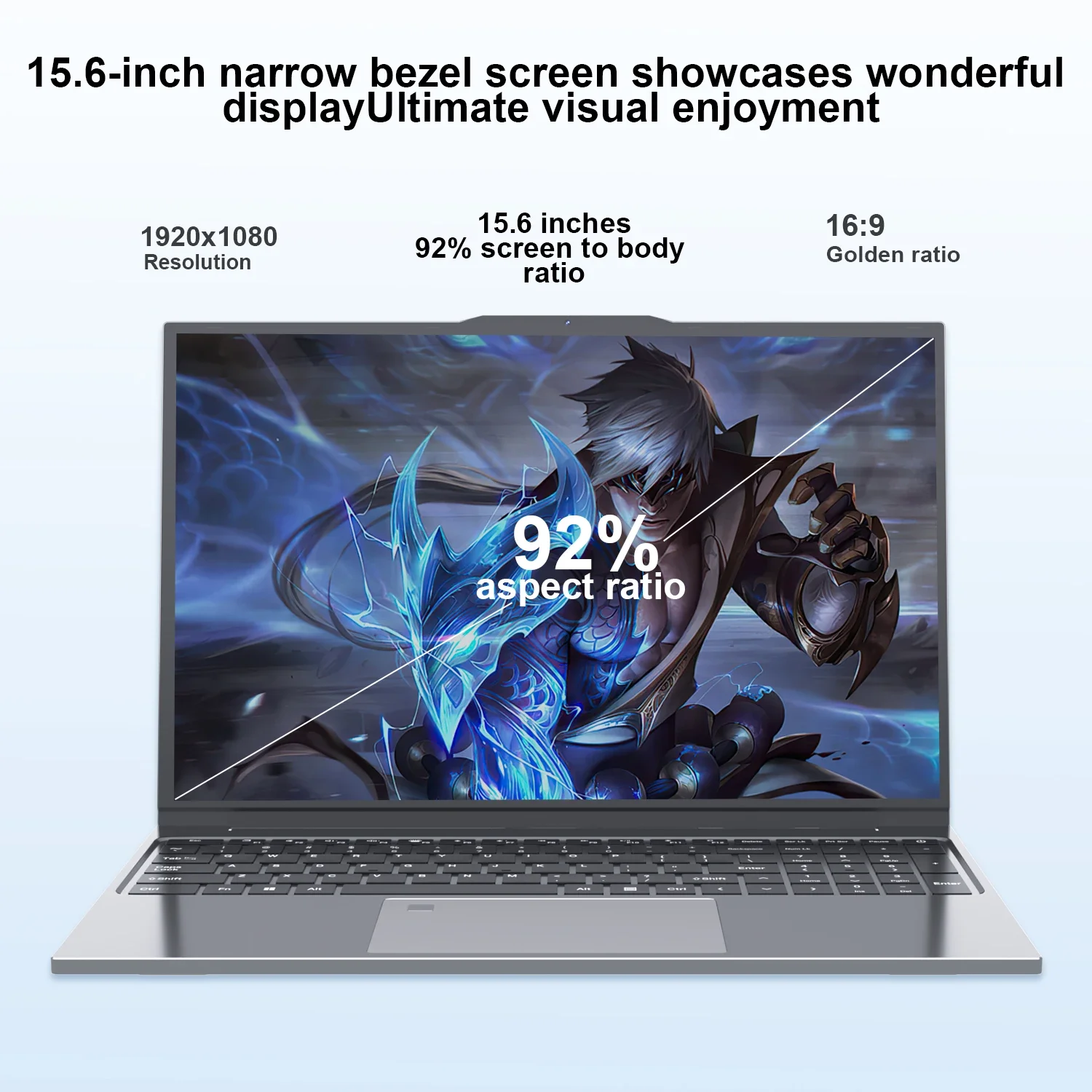 15.6" Portable Laptop Intel Core i7 6500U Windows 11 Computer PC Gamer Fingerprint Unlock Notebook Gaming