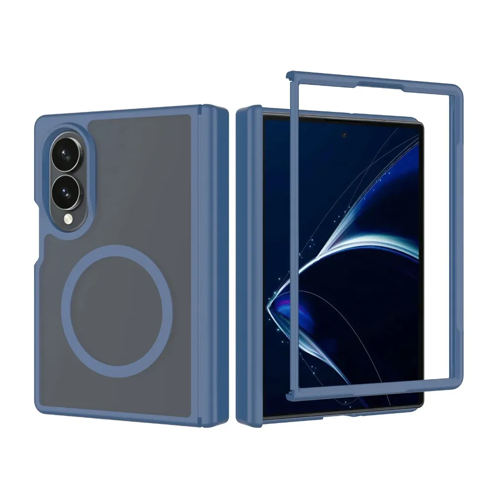 Elegant Matte Magnetic Case with Hinge and Drop Protection for Enhanced Charging Compatibility